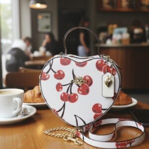 First Copy Bag Coach Heart Crossbody bag with Cherry Print